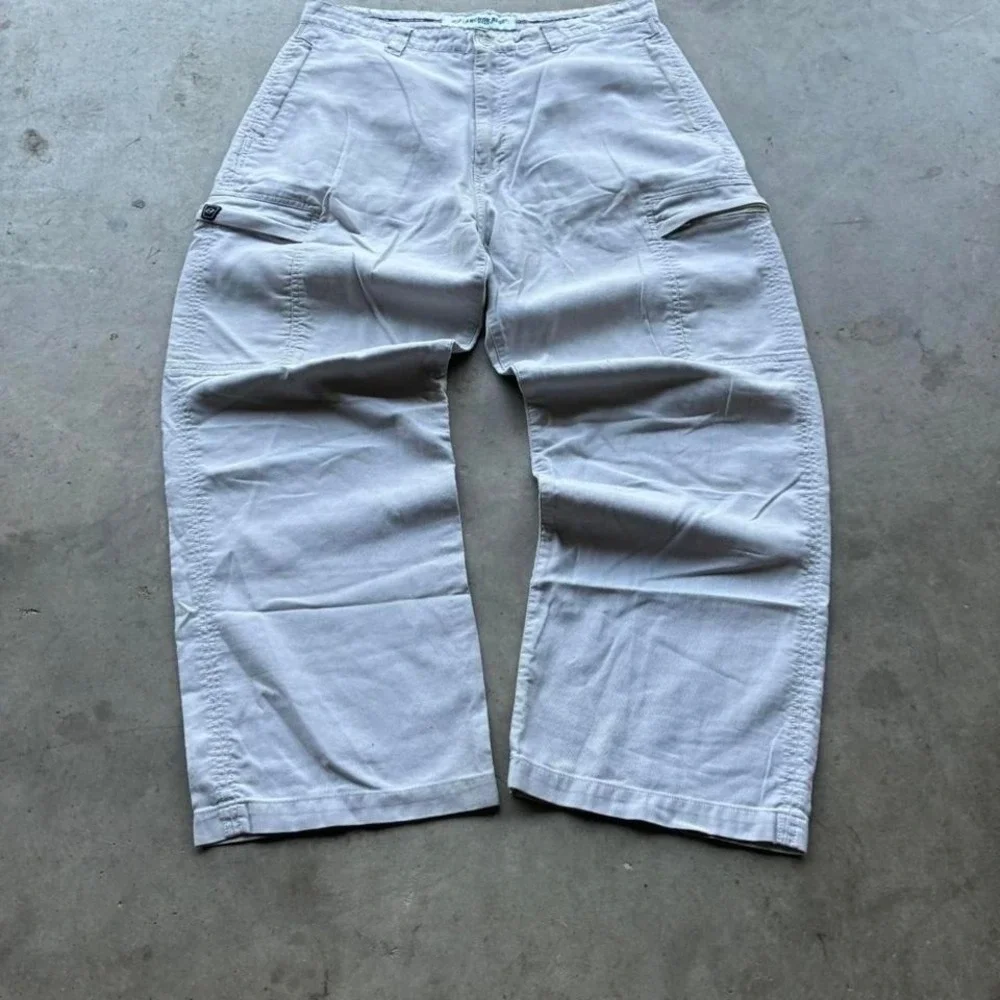Baggy cream anchor blue cargo‎ pants super amazing fit and color